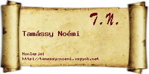 Tamássy Noémi névjegykártya